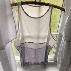 ALO Yoga Sheer Gray Muscle Tee